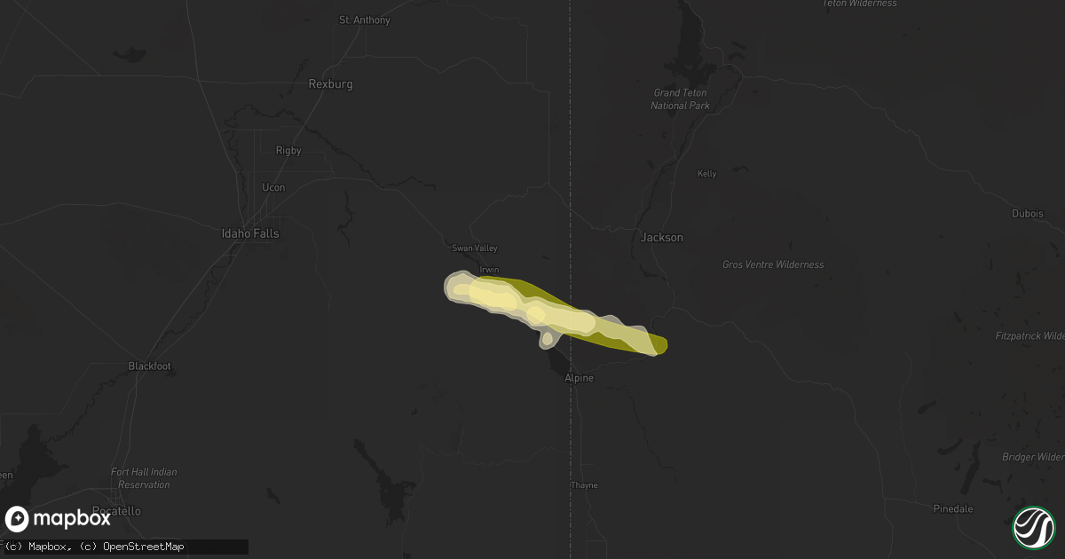 Hail map in Irwin, ID on August 10, 2024