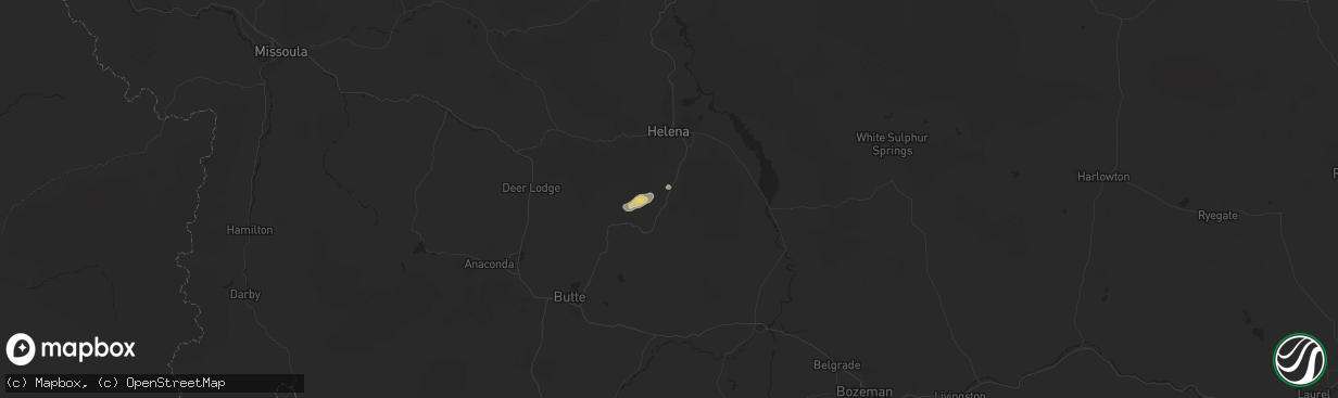 Hail map in Jefferson City, MT on August 10, 2024