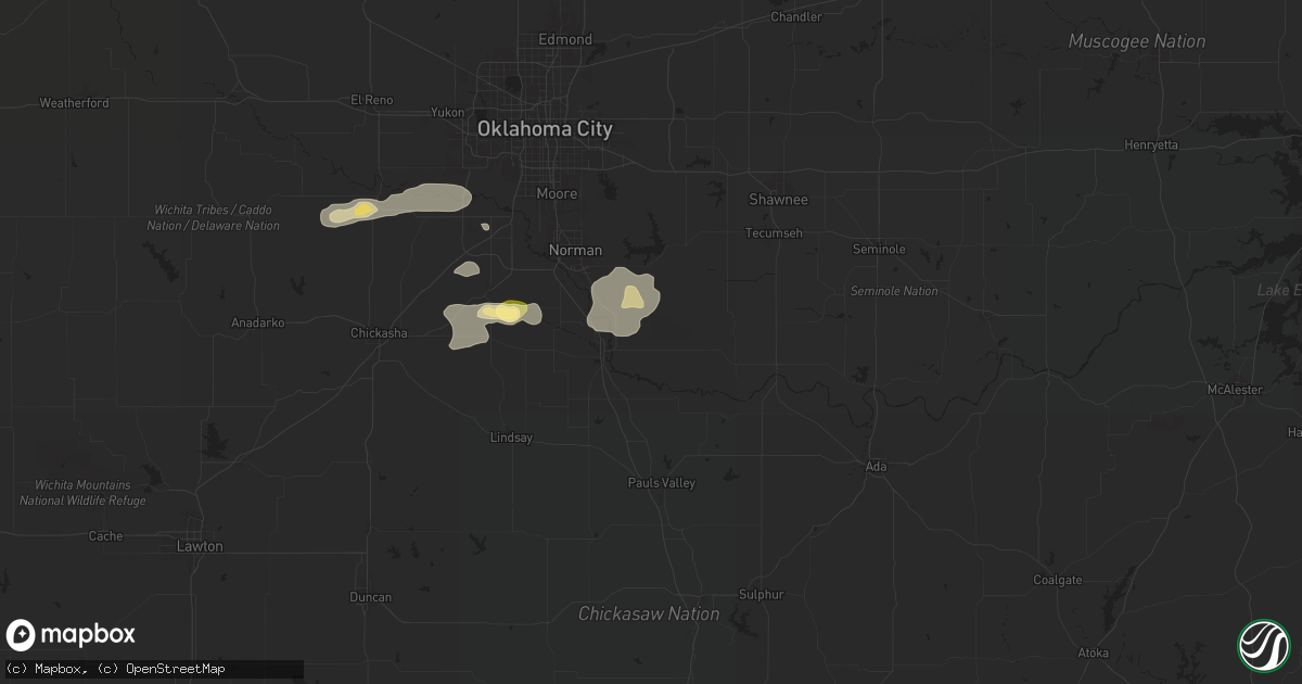 Hail map in Lexington, OK on August 10, 2024