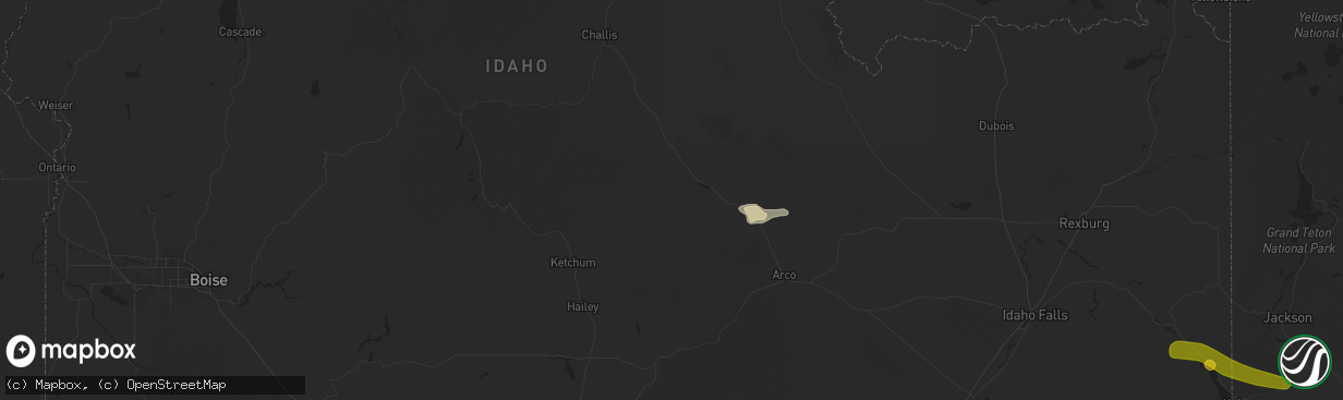 Hail map in Mackay, ID on August 10, 2024