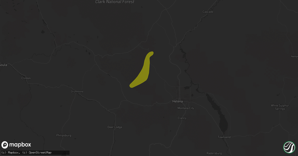 Hail map in Marysville, MT on August 10, 2024