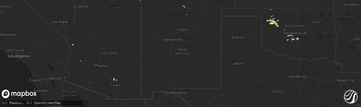 Hail map in New Mexico on August 10, 2024