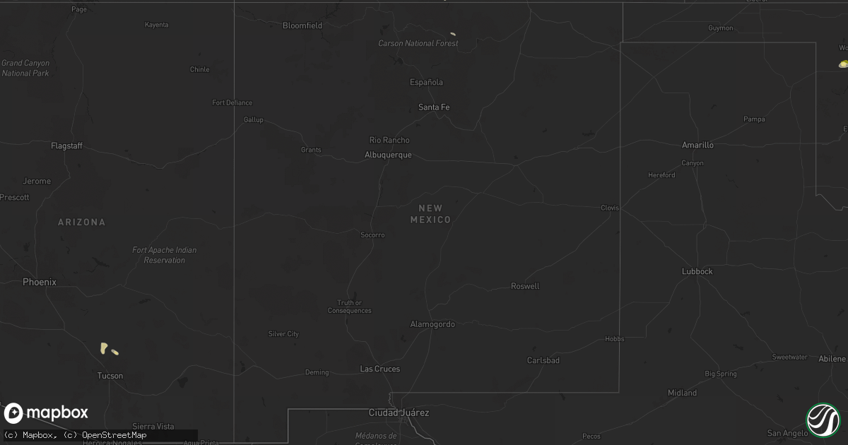Hail map in New Mexico on August 10, 2024