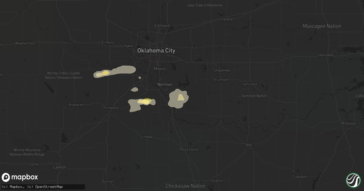 Hail map in Noble, OK on August 10, 2024
