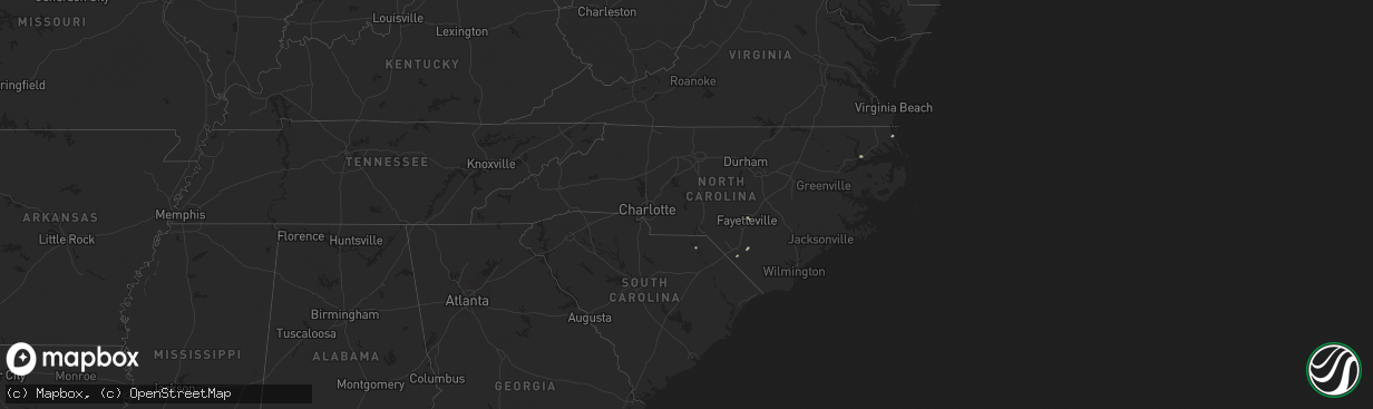 Hail map in North Carolina on August 10, 2024