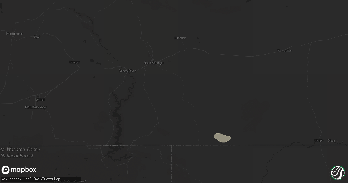 Hail map in Rock Springs, WY on August 10, 2024