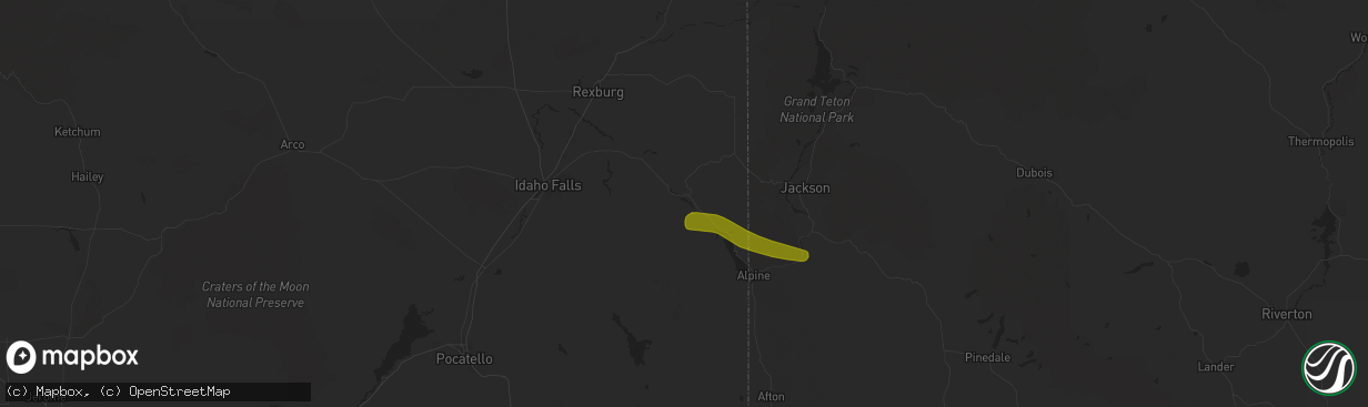 Hail map in Swan Valley, ID on August 10, 2024