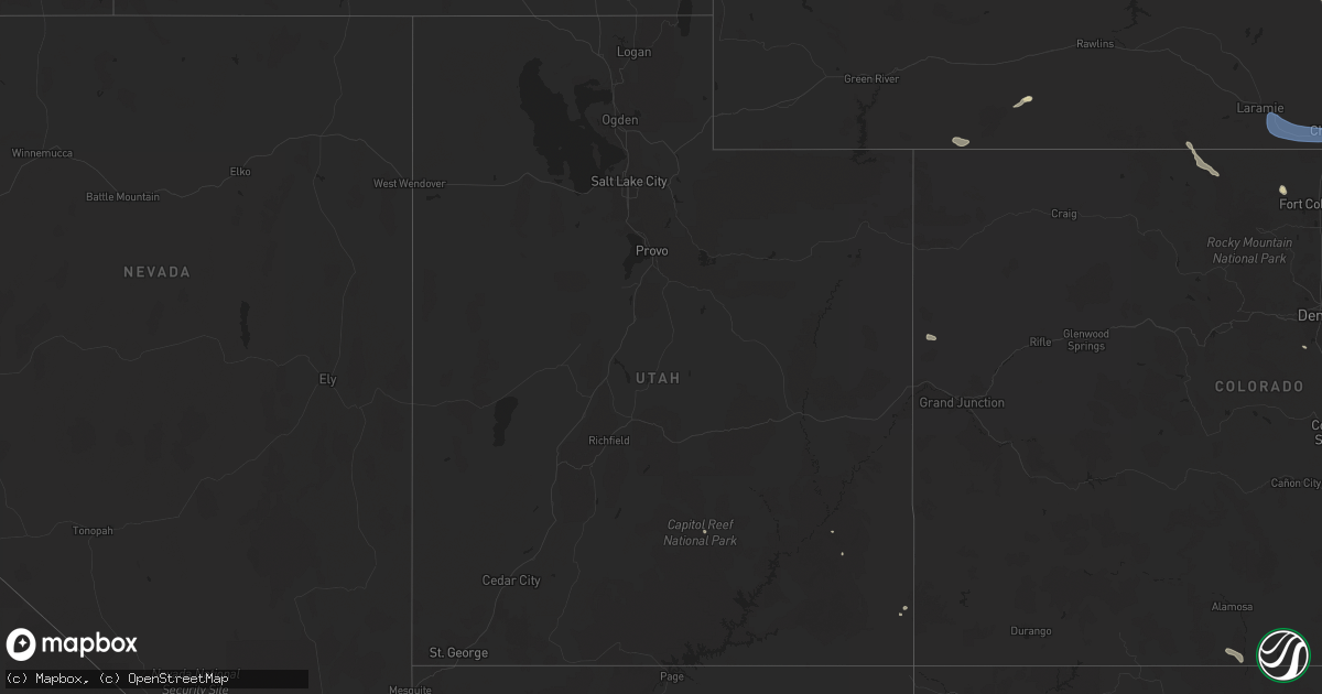 Hail map in Utah on August 10, 2024