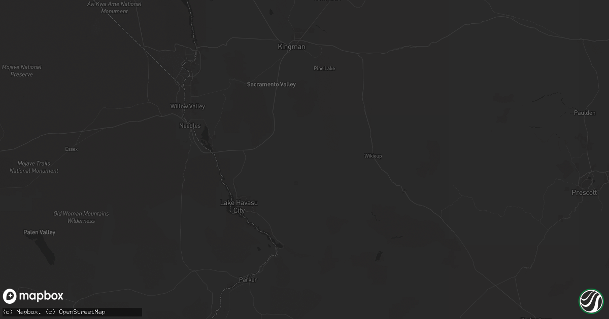 Hail map in Yucca, AZ on August 10, 2024