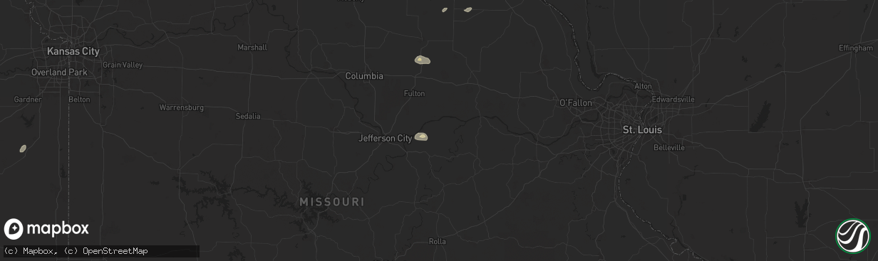 Hail map in Chamois, MO on August 10, 2025