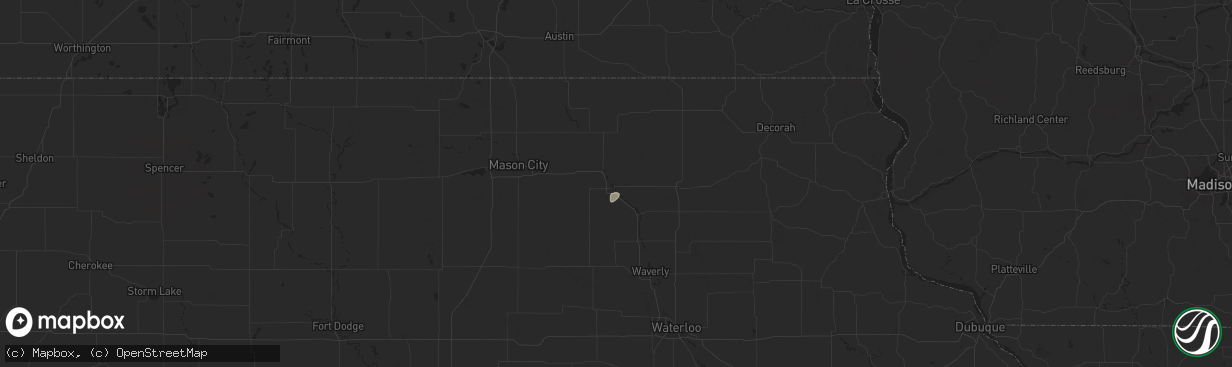 Hail map in Charles City, IA on August 10, 2025