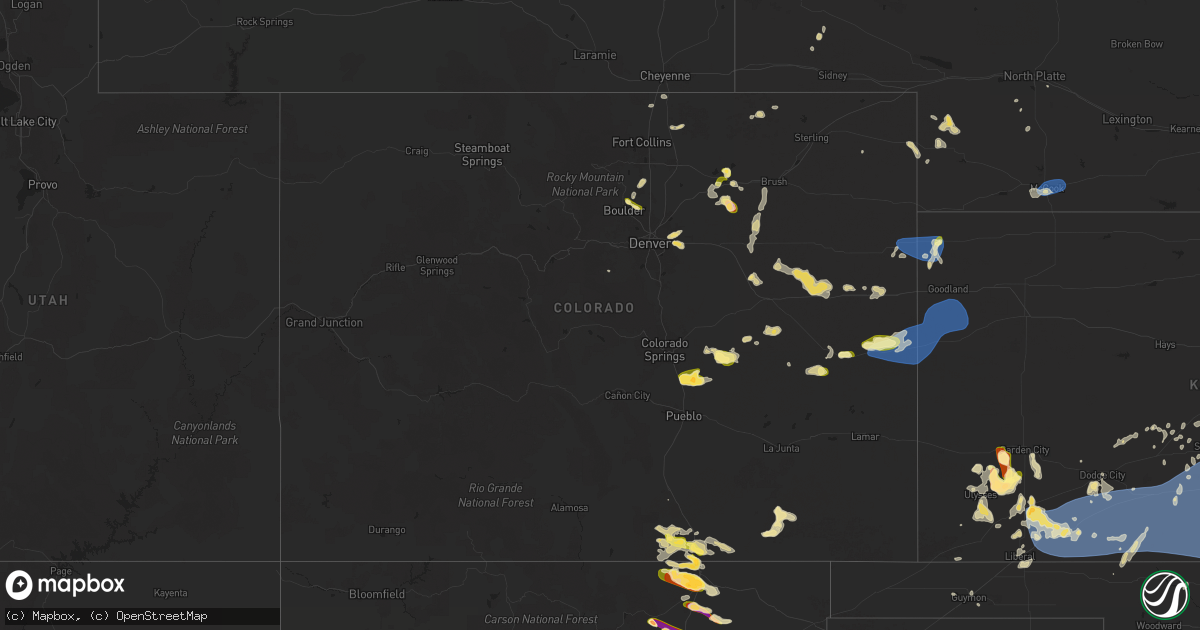 Hail map in Colorado on August 10, 2025