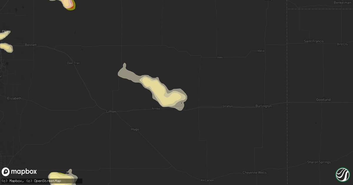 Hail map in Flagler, CO on August 10, 2025