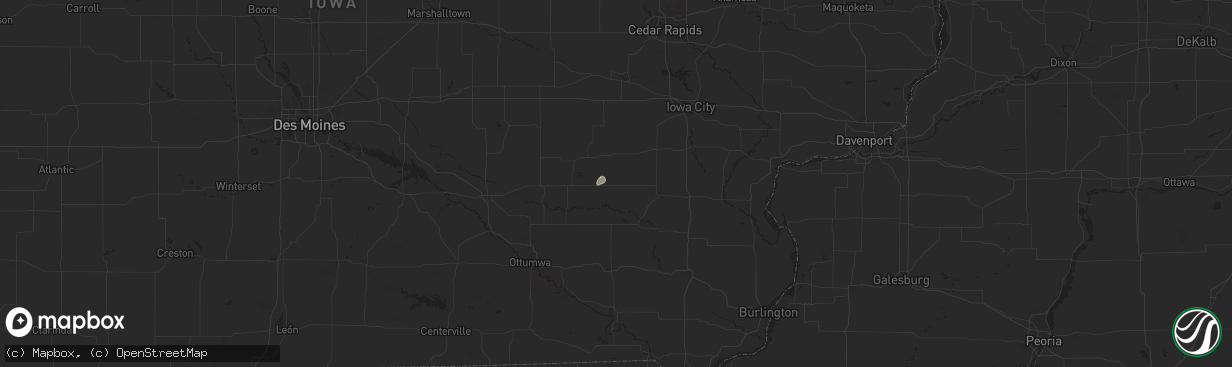 Hail map in Keota, IA on August 10, 2025