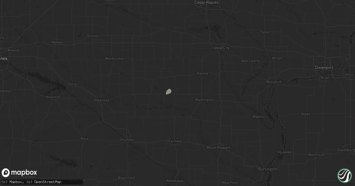 Hail map in Keota, IA on August 10, 2025