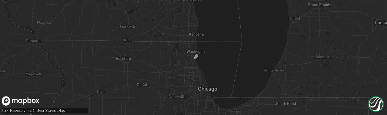 Hail map in Lake Bluff, IL on August 10, 2025