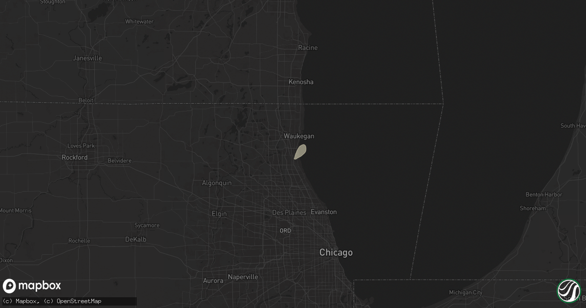 Hail map in Lake Bluff, IL on August 10, 2025
