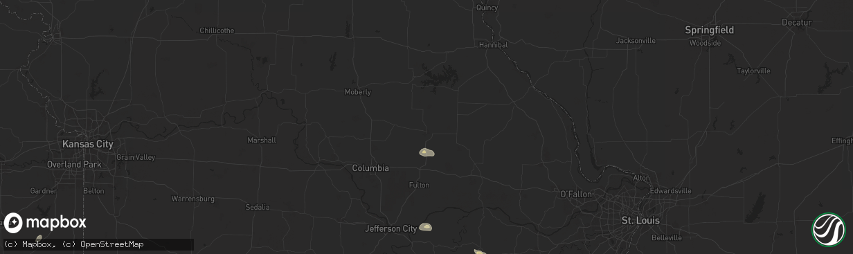 Hail map in Mexico, MO on August 10, 2025