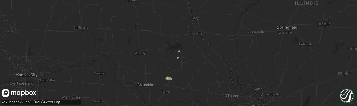 Hail map in Perry, MO on August 10, 2025
