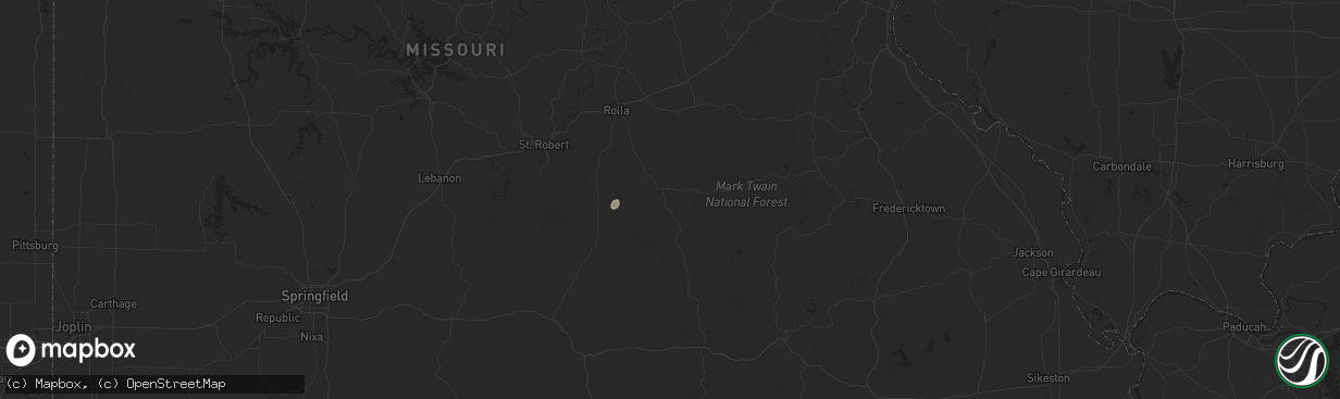 Hail map in Salem, MO on August 10, 2025