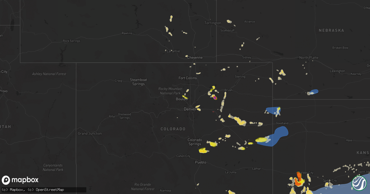 Hail map on August 10, 2025