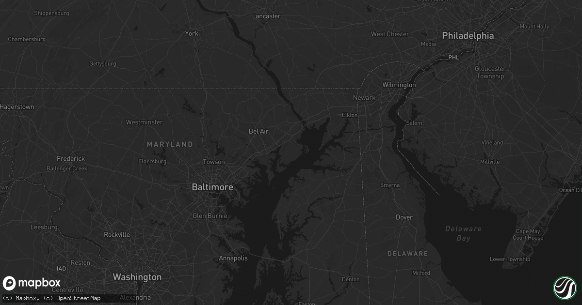 Hail map in Aberdeen Proving Ground, MD on August 10, 2026