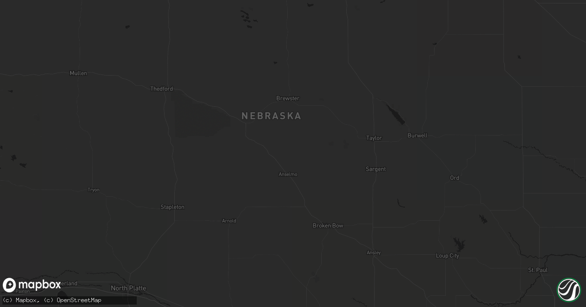 Hail map in Anselmo, NE on August 10, 2026