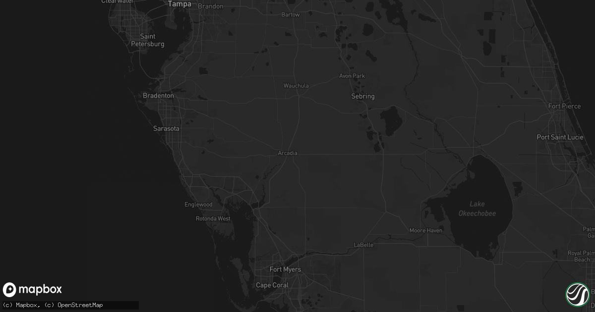 Hail map in Arcadia, FL on August 10, 2026