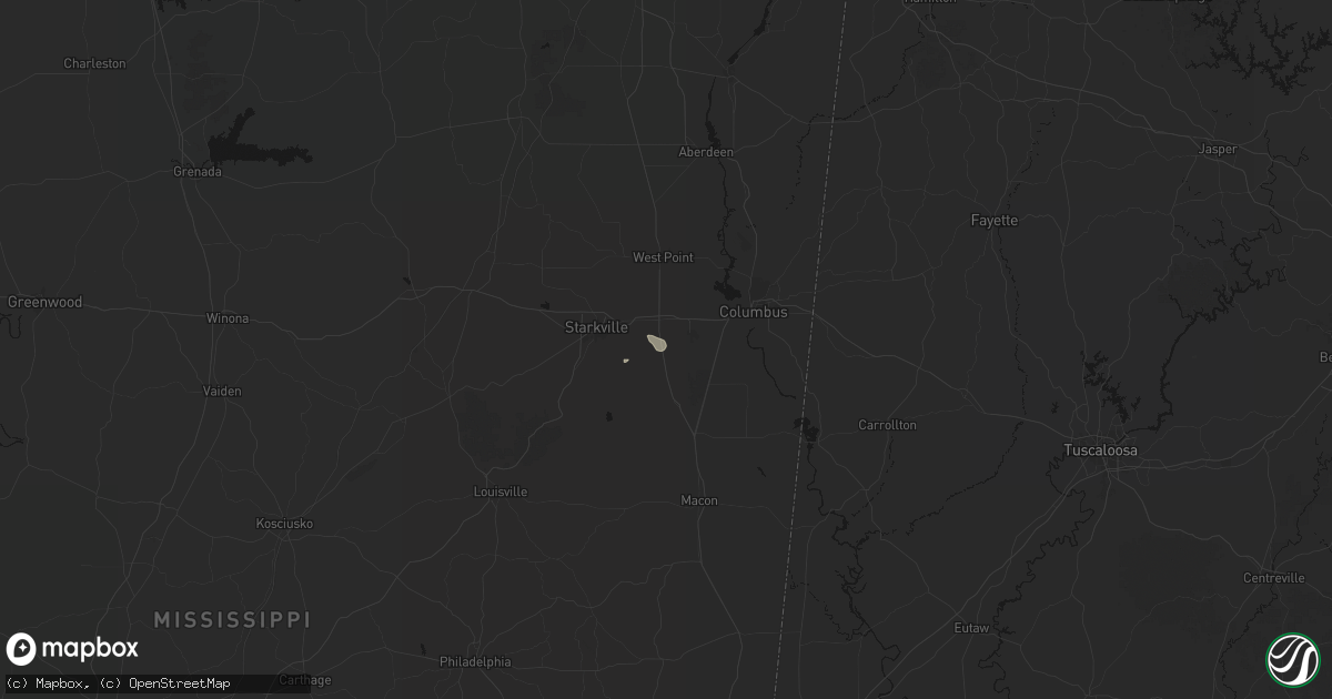 Hail map in Artesia, MS on August 10, 2026