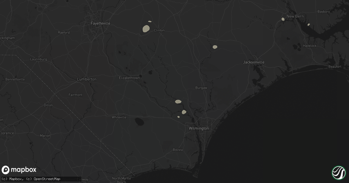 Hail map in Atkinson, NC on August 10, 2026