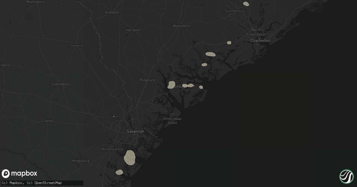 Hail map in Beaufort, SC on August 10, 2026