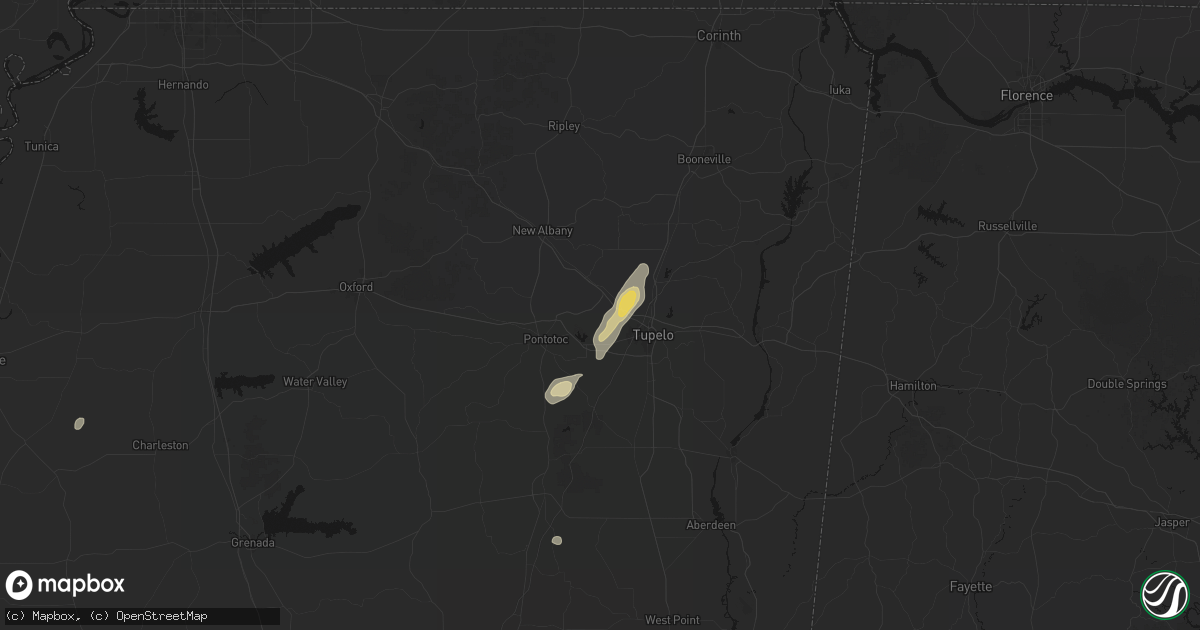 Hail map in Belden, MS on August 10, 2026