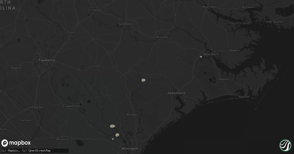 Hail map in Beulaville, NC on August 10, 2026