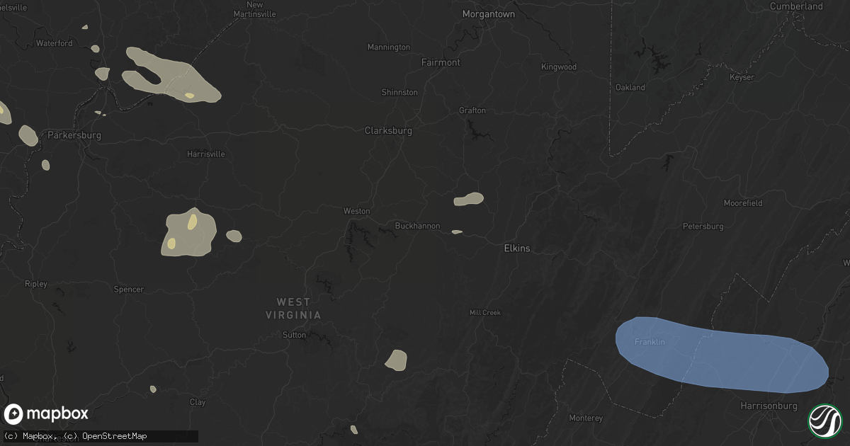 Hail map in Buckhannon, WV on August 10, 2026