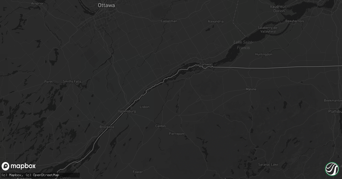 Hail map in Chase Mills, NY on August 10, 2026