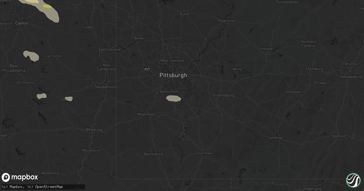 Hail map in Clairton, PA on August 10, 2026
