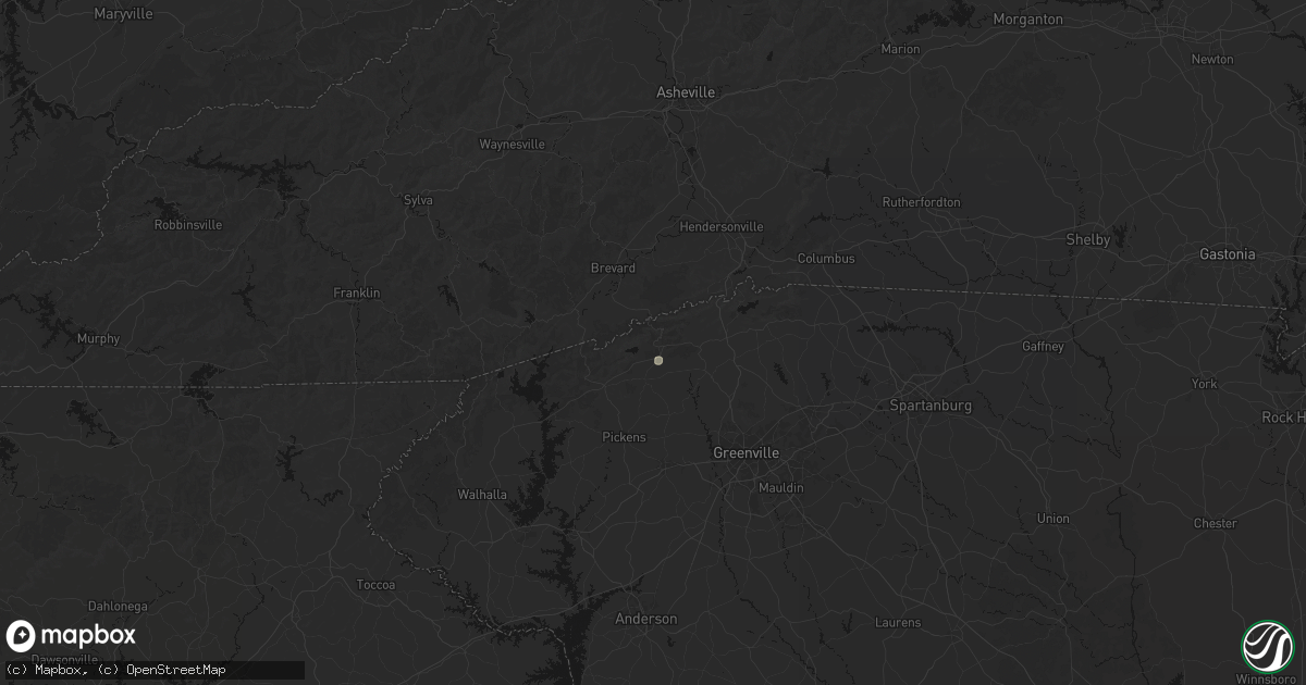 Hail map in Cleveland, SC on August 10, 2026