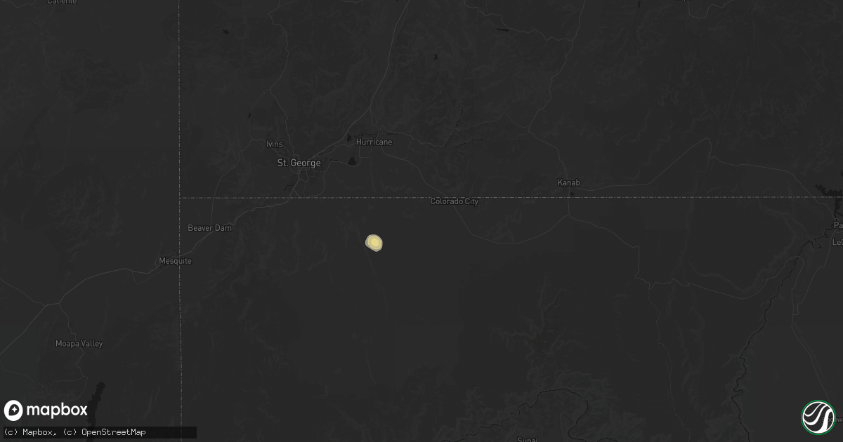 Hail map in Colorado City, AZ on August 10, 2026