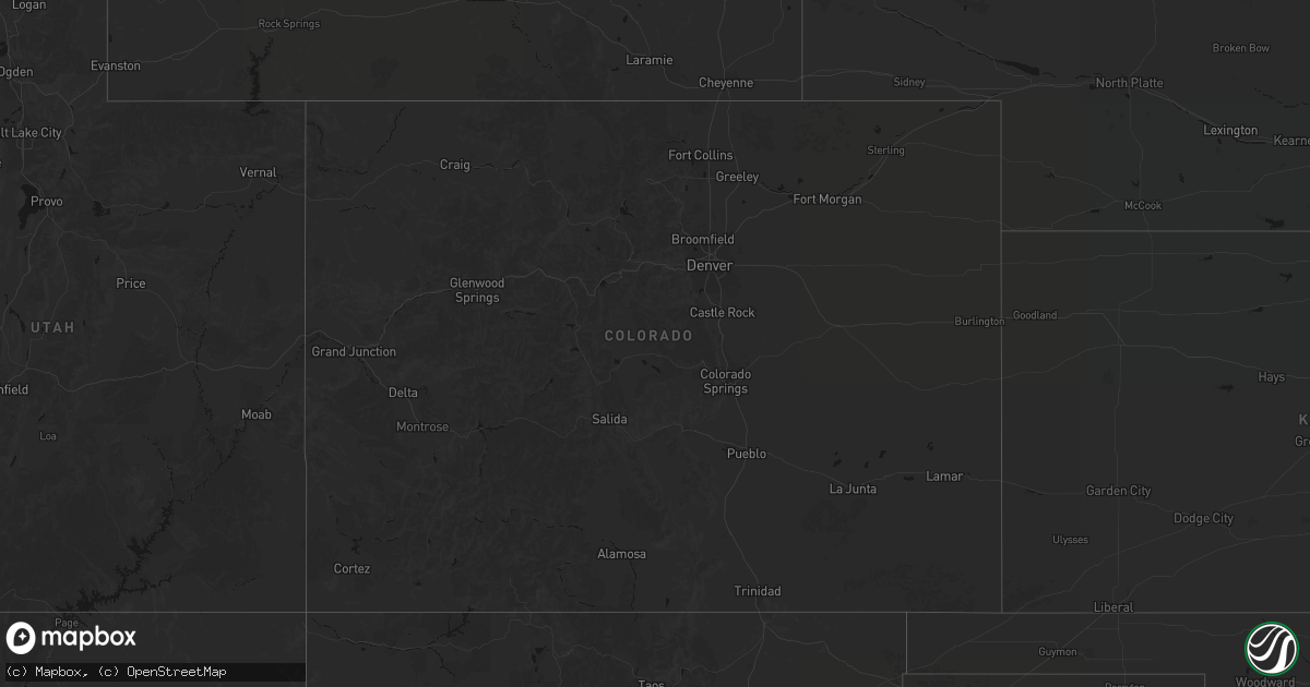 Hail map in Colorado on August 10, 2026