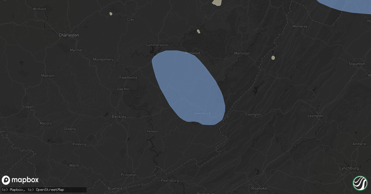 Hail map in Crawley, WV on August 10, 2026