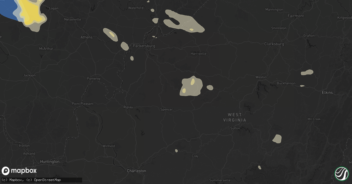 Hail map in Creston, WV on August 10, 2026
