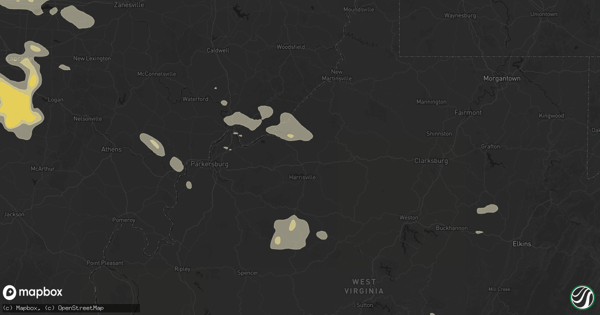 Hail map in Ellenboro, WV on August 10, 2026