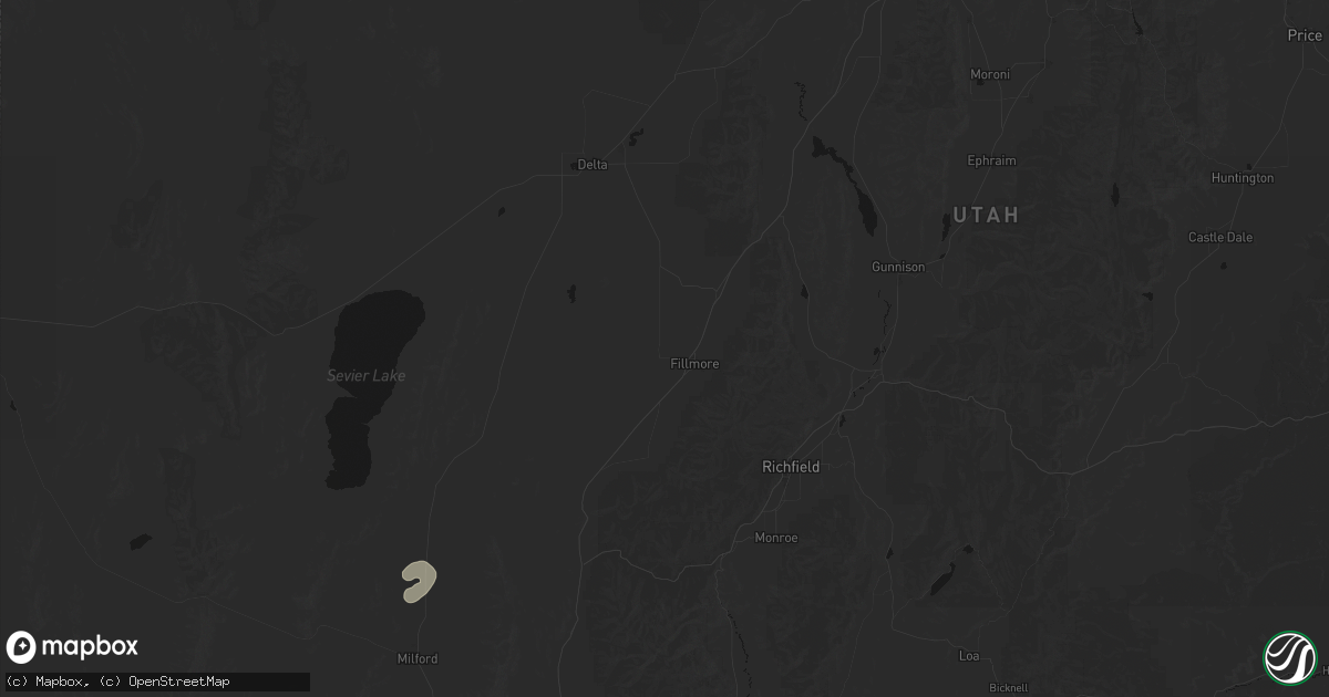 Hail map in Fillmore, UT on August 10, 2026