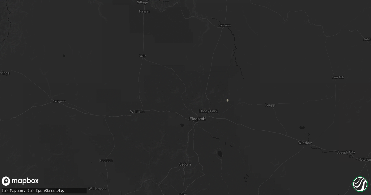 Hail map in Flagstaff, AZ on August 10, 2026