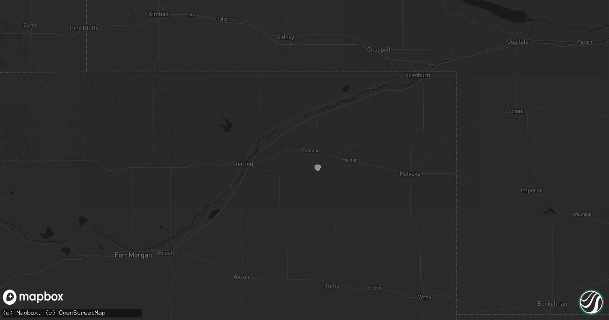 Hail map in Fleming, CO on August 10, 2026