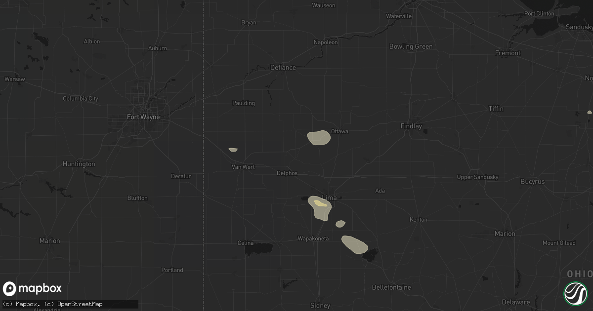 Hail map in Fort Jennings, OH on August 10, 2026