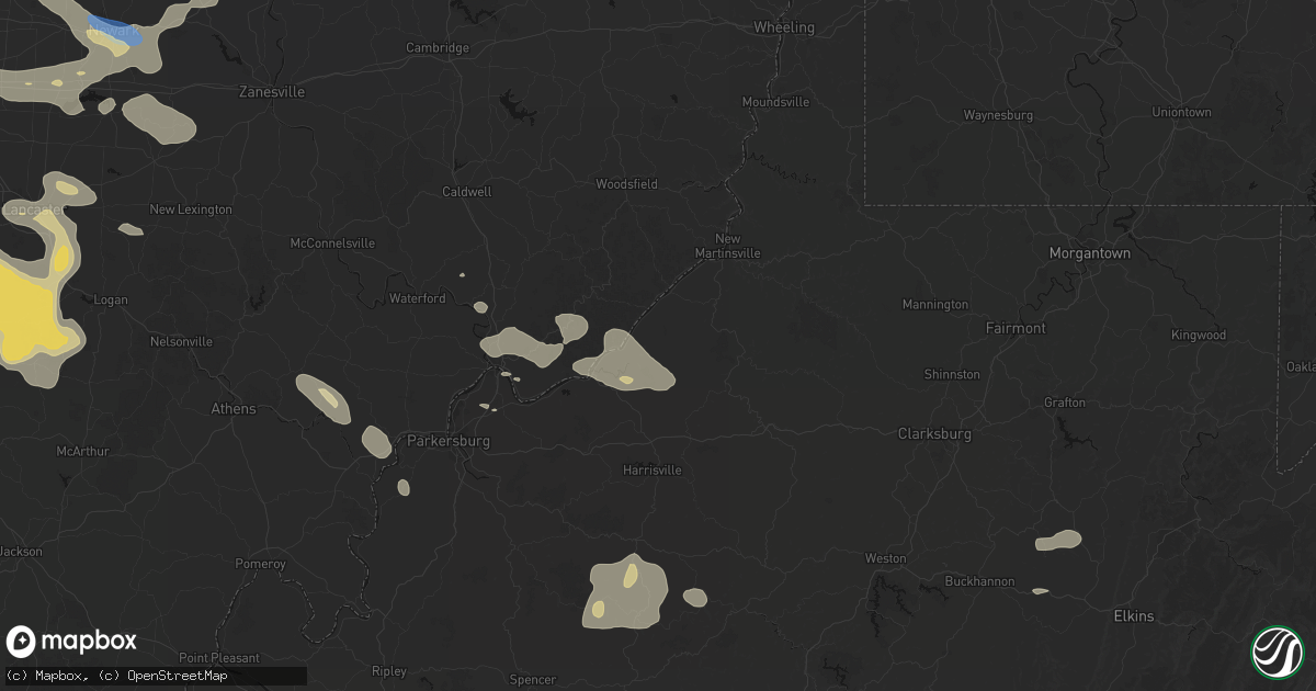 Hail map in Friendly, WV on August 10, 2026