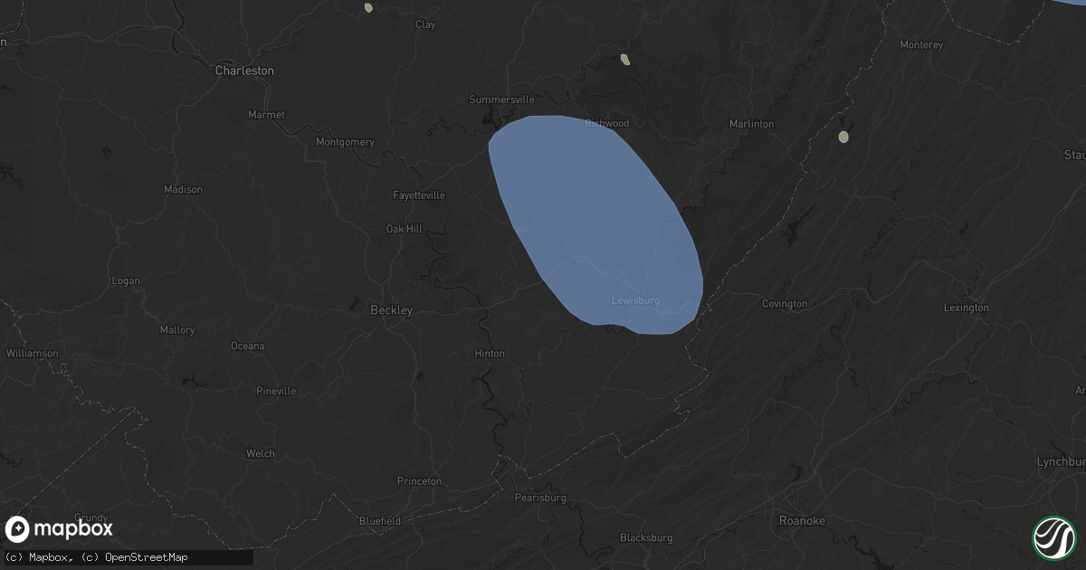 Hail map in Grassy Meadows, WV on August 10, 2026