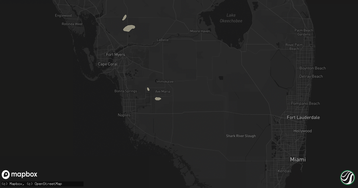Hail map in Immokalee, FL on August 10, 2026