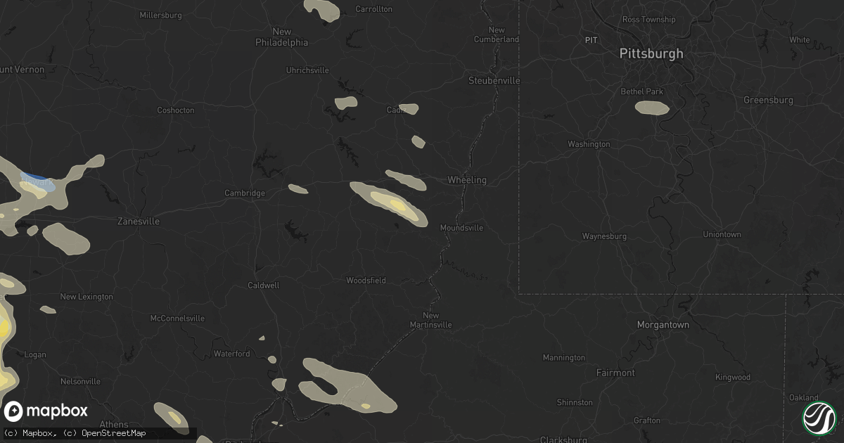 Hail map in Jacobsburg, OH on August 10, 2026